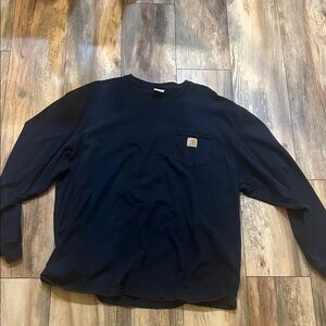 Carhartt Navy Long Sleeve Shirt with Pocket